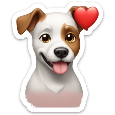 dog with heart sticker