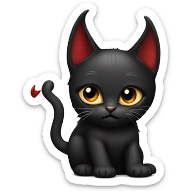 black kitten with devil horns sticker