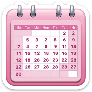 a pink-toned calendar sticker