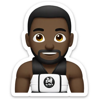 black mma fighter with black belt sticker