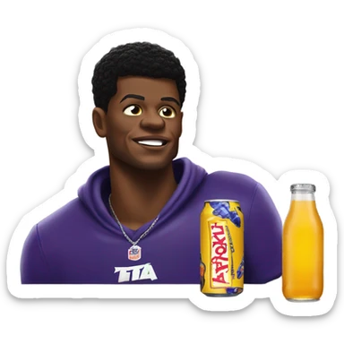 Lamar Jackson drinking twisted tea sticker
