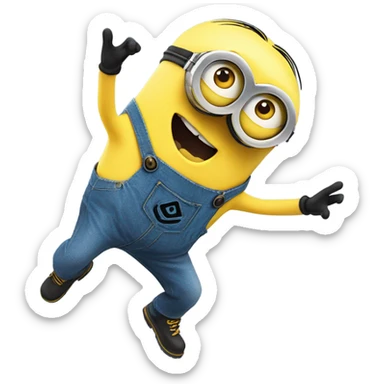 Back flipping minion  sticker
