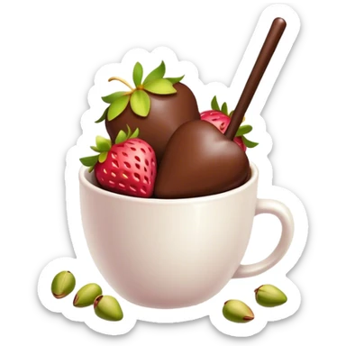 Chocolate covered Strawberries with pistachios cup sticker