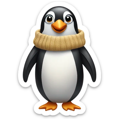 Penguin wearing a sweater sticker