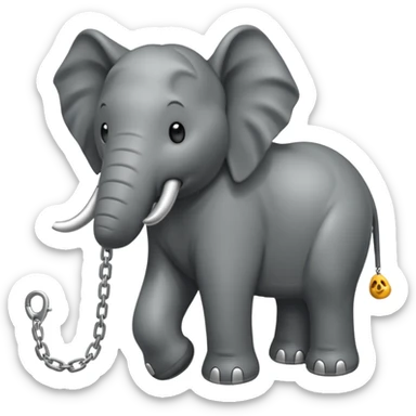 pata de elefante con  cadena, simulando esclavitud sticker