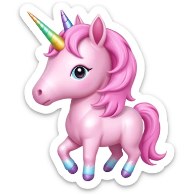 baby pink unicorn, chibi full body sticker