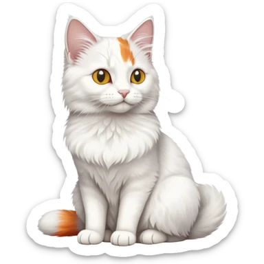 Turkish van cat short hair sitting desaturated sticker