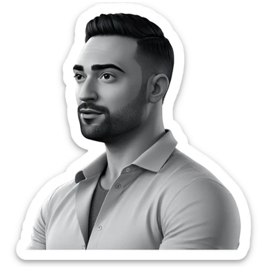 monochrome portrait of a man sticker