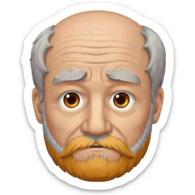  portrait of old man with scruffy beard sticker