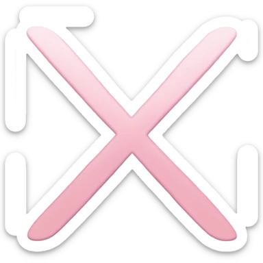 minimalistic pink x icon sticker