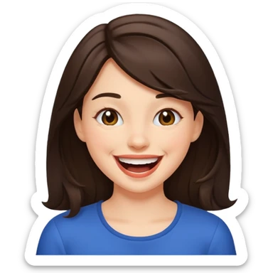 Brunette girl laughing sticker