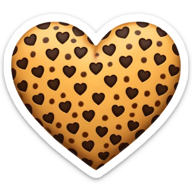 Furry cheetah print heart  sticker