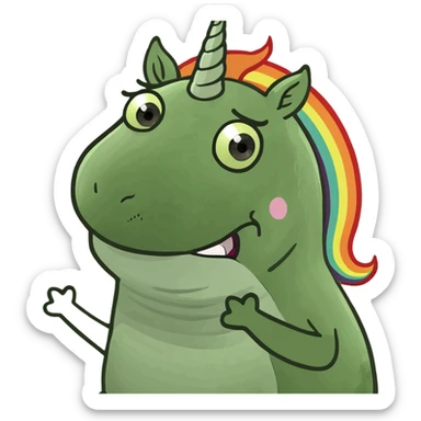 unicorn farting rainbows sticker