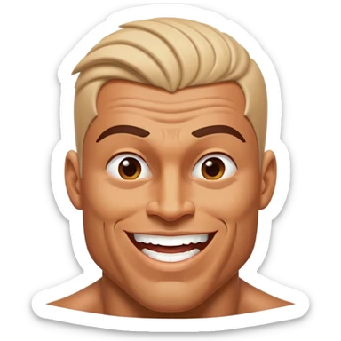 Cinematic Realistic Hercules Portrait, head tilted dramatically with an exaggeratedly amused expression, featuring a bold yet playful demeanor. His rugged, muscular form and finely detailed classical garb are rendered with dynamic lighting and robust textures, conveying a rare moment of lighthearted mirth from a timeless legend. sticker