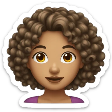 latin girl with brown eyes and curly hair sticker