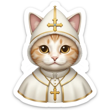 Cat  wearing pope clothes sticker