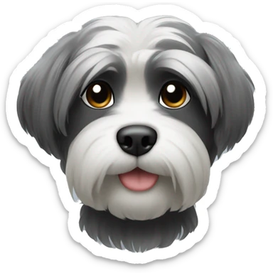 Shitzu dark gray hair sticker