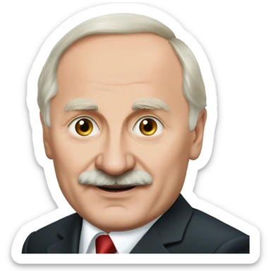 Lukashenko with Putin sticker