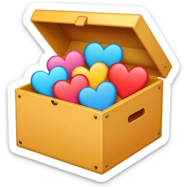a box with an instagram logo on its face,  open with swipe files inside and hearts, likes  sticker