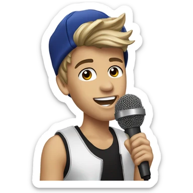 Justin Bieber with microphone  sticker