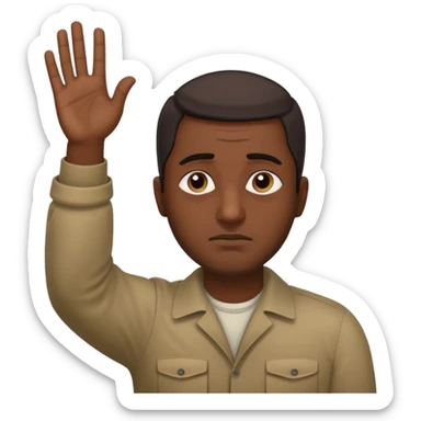 surrenders, depict an Iraqi with a sad face and raised hands sticker