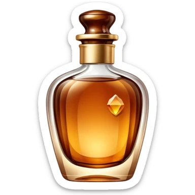 Organic cosmetic in a brown cristal bottle sticker