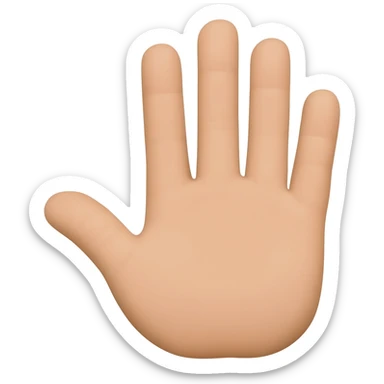 palm with four finger sticker