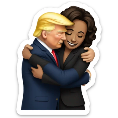 create trump hugging kamala sticker