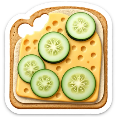 Crisp bread with cheese and cucumber  sticker