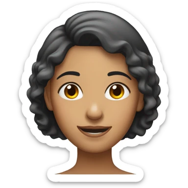 woman using hand to tuck hair behind ear while smirking sticker