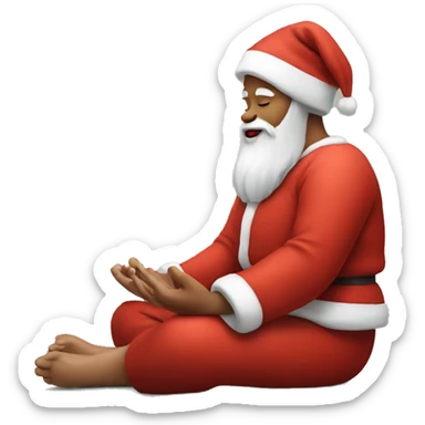 Santa clause doing meditation sticker