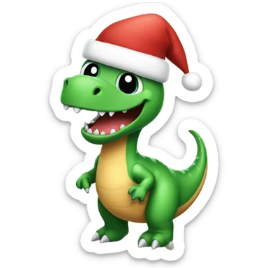 Happy Christmas dinosaur  sticker