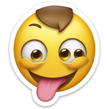 Emoji with tounge out sticker