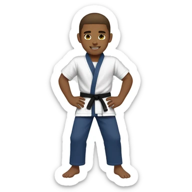 Jiujitsu boy brown hair sticker