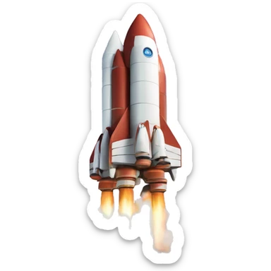 rocket in cosmos sticker