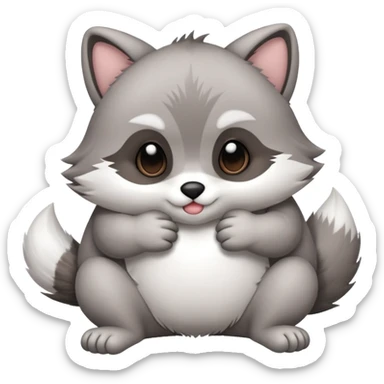 mapache lanzando besos sticker