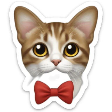 Chat avec un noeud papillon sticker