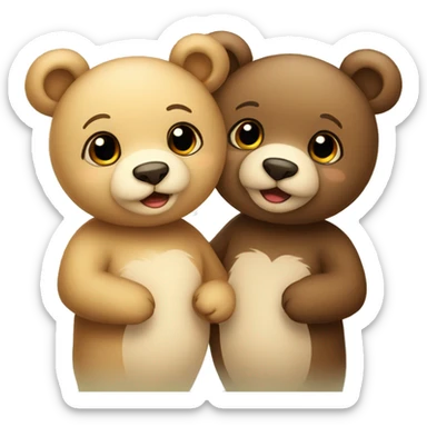 Cute little bears couple in love sticker