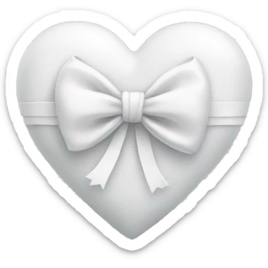 white heart with a bow sticker