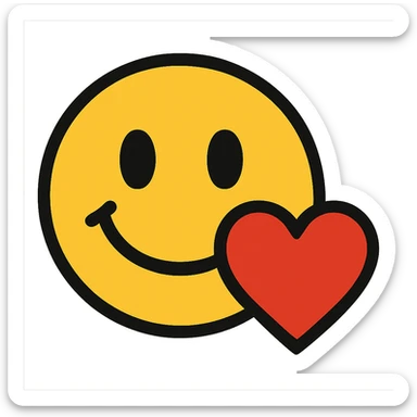 smiling face with heart sticker