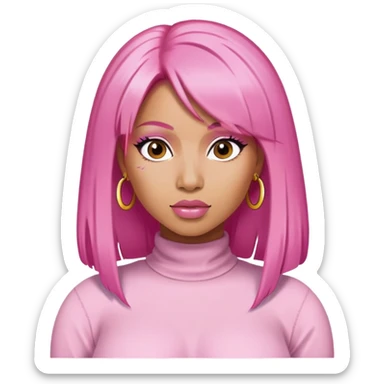 Nicki Minaj with pink hair sticker