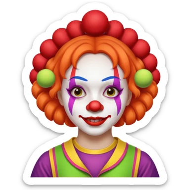 tennis player female clown child sticker