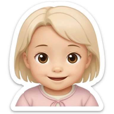 Give me a Studio Ghibli Style baby gril with simle sticker