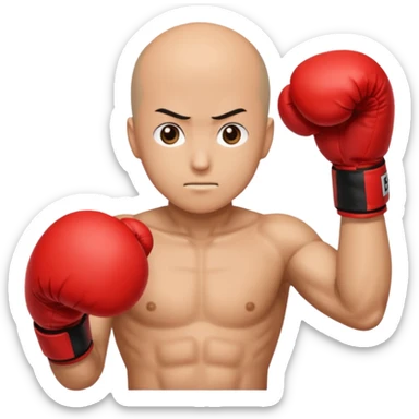 Saitama red hand punch with a boxing glove sticker