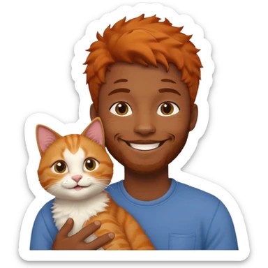 black guy with orange cat sticker