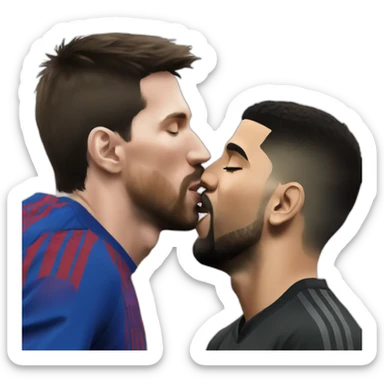 Messi kissing drake sticker