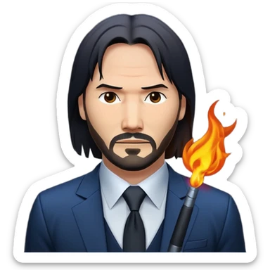 Masculinity John wick emoji size 100x100 pixel sticker