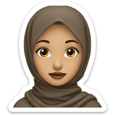 Brown eyes hijab girl sticker