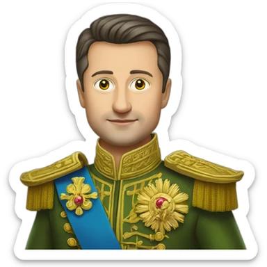 Volodymyr Zelenskyy as prince of Ukraine Empire sticker