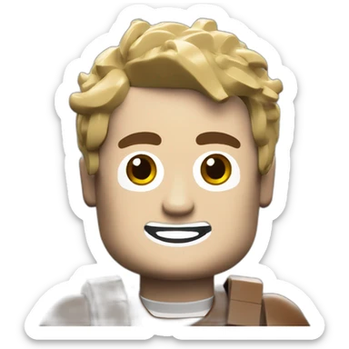 lego character with mrBeast logo on shirt sticker